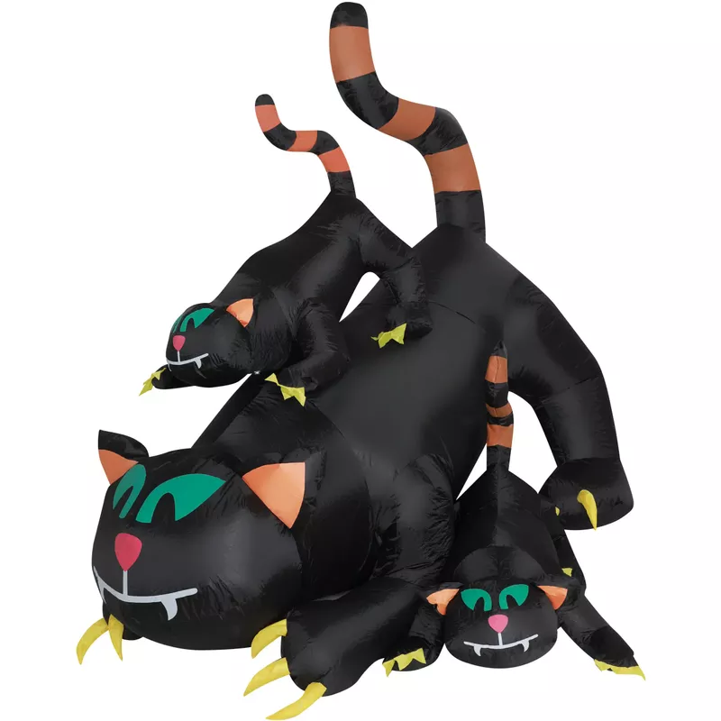 5-ft. Prelit Inflatable Black Cat Trio