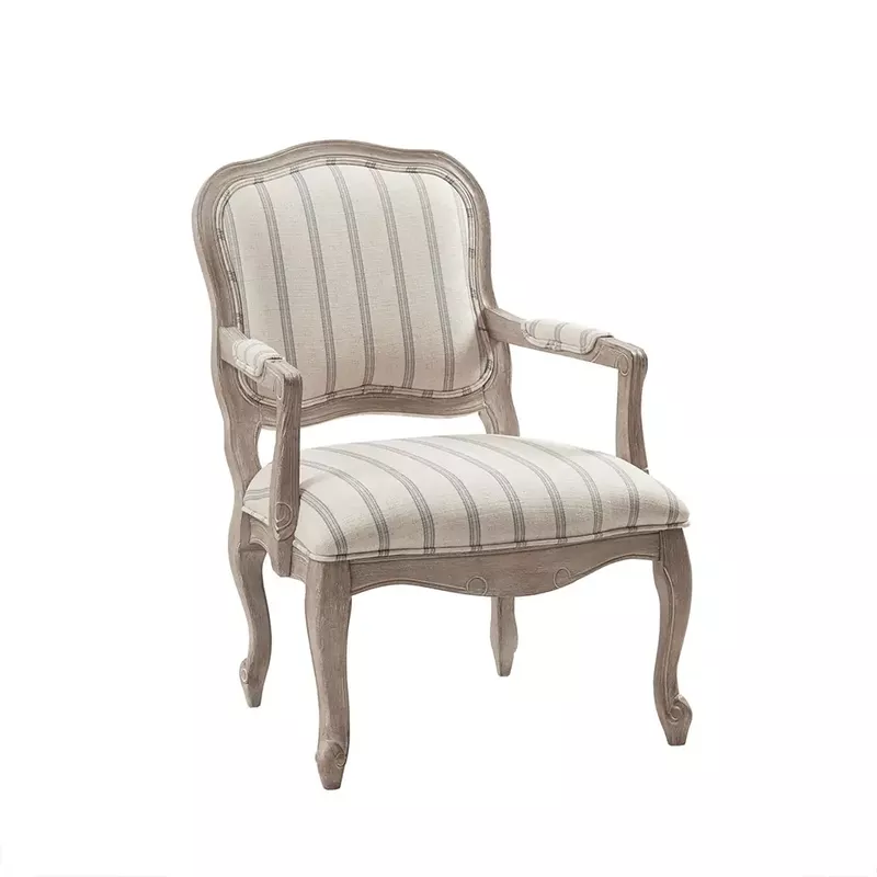 Sasha Exposed Wood Stripe Upholstered Chair
