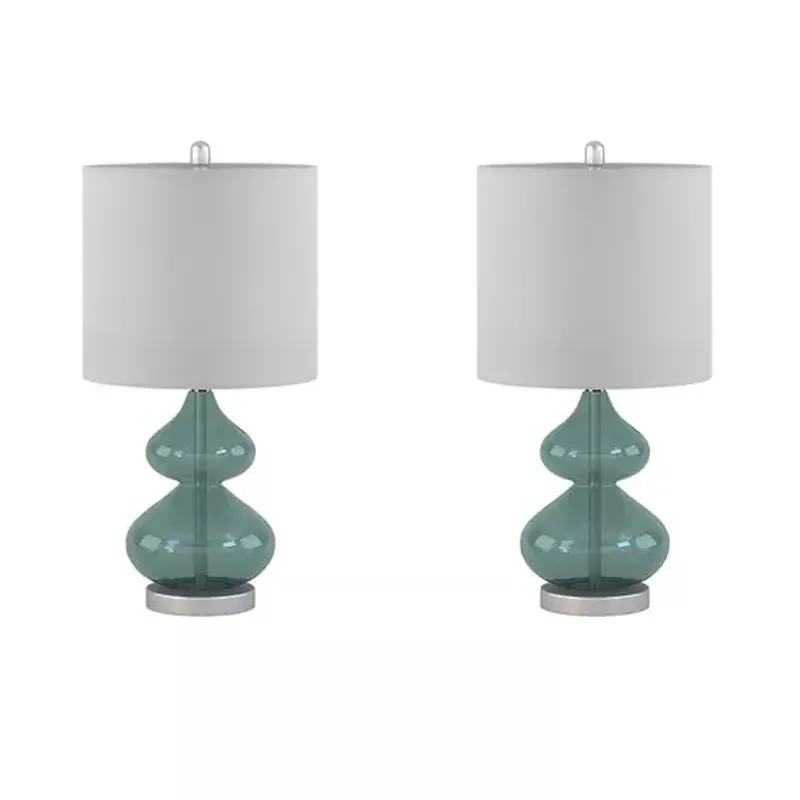 Ellipse Curved Glass Table Lamp, Set of 2