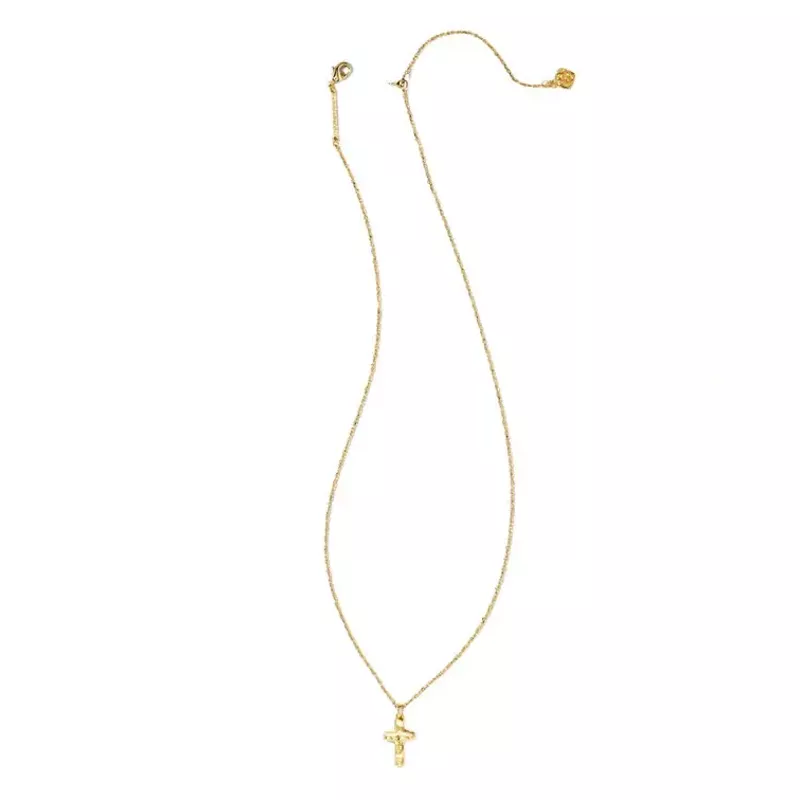 Kendra Scott Cross Pendant Necklace (Gold Metal)