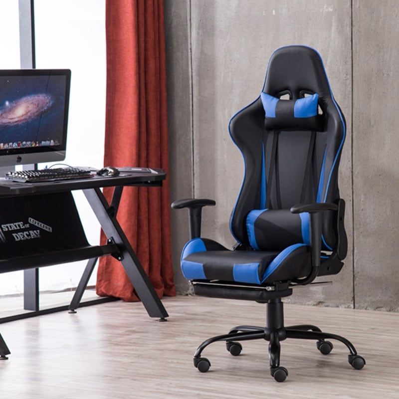 Adjustable PC Gaming Chair for Adults - Black&Blue