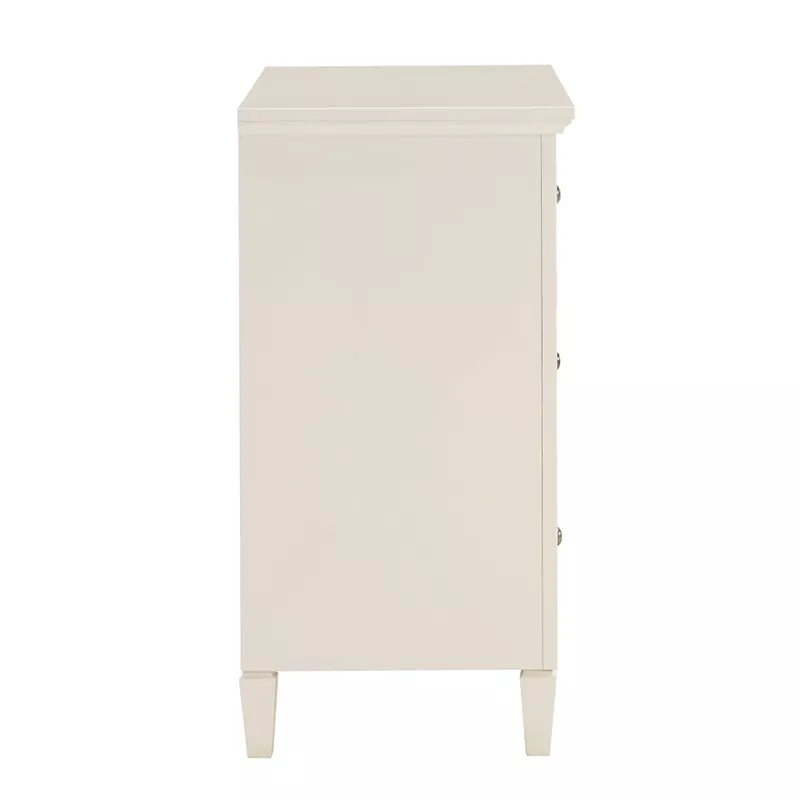 Thea White Finish Beige Linen Drawer Face Dresser by iNSPIRE Q Classic - 3-drawer
