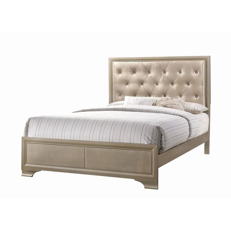 Silver Orchid Arcaro Transitional Champagne 4-piece Bedroom Set - Queen