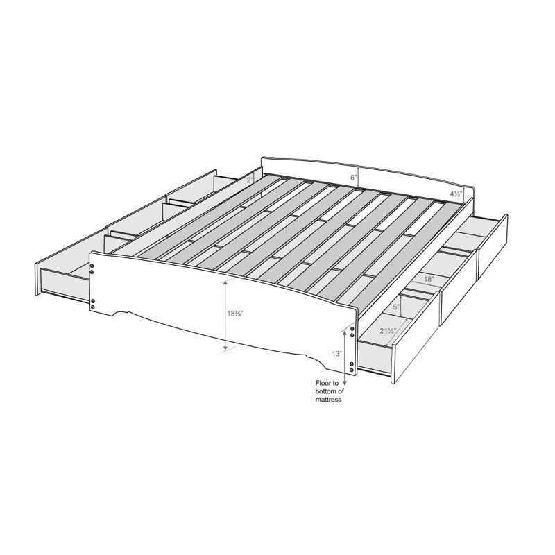 Winslow White Full/Double Platform Storage Bed