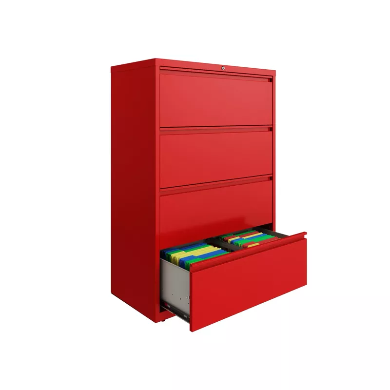 Hirsh 36 in Wide, 4 Drawer, HL8000 Series, Lava Red - Red