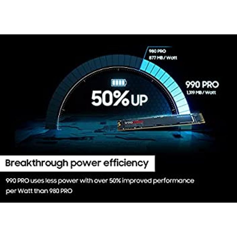 SAMSUNG 990 PRO SSD 2TB PCIe 4.0 M.2 Internal Solid State Hard Drive, Fastest Speed for Gaming, Heat Control, Direct Storage and Memory...