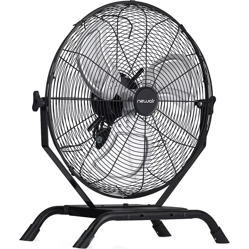 NewAir - 4000 CFM 18" Outdoor High Velocity Floor or Wall Mounted Fan with 3 Fan Speeds and Adjustable Tilt Head - Black