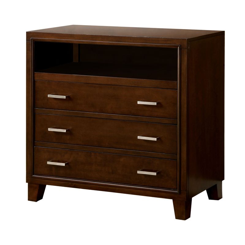 Furniture of America Malt Contemporary Cherry Solid Wood Media Chest - Brown Cherry