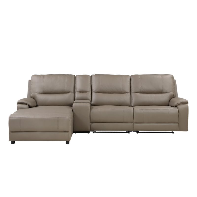 Quill 4-Piece Power Modular Reclining Sectional Sofa with Left Chaise - Taupe
