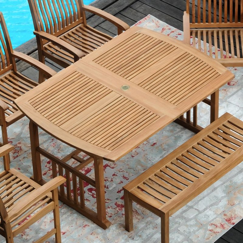 Rent to own Cambridge Casual Leon Teak Patio Extendable Dining Table ...