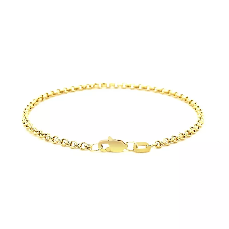 2.3mm 14k Yellow Gold Rolo Bracelet (7 Inch)