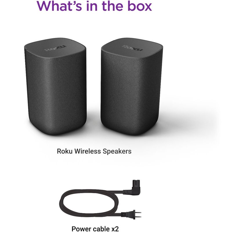 Alt View Zoom 11. Wireless Surround Speakers (Pair) for Roku TV, Roku Smart Soundbar, Roku Streambar or Streambar Pro - Black