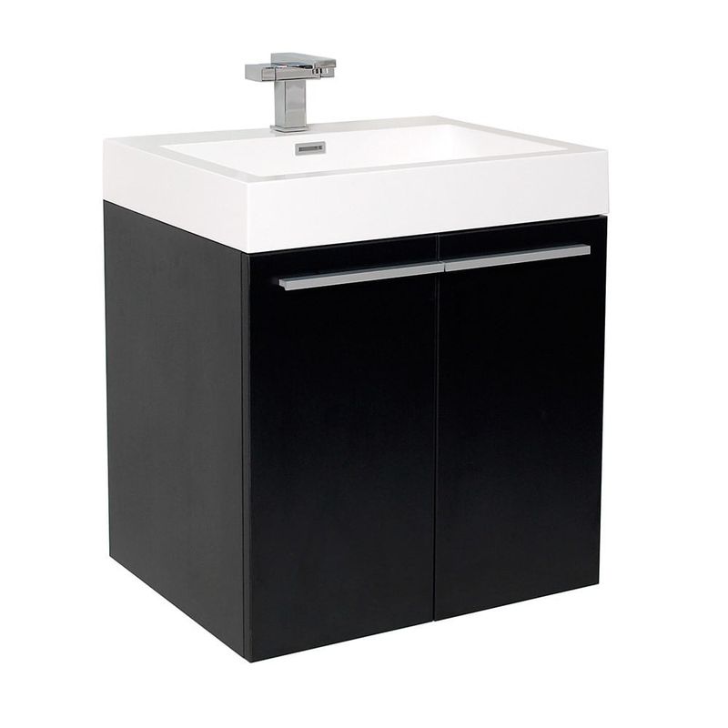 Fresca Alto Black Modern Bathroom Cabinet w/ Integrated Sink - Alto Modern Bathroom Cabinet w/ Integrated Sink