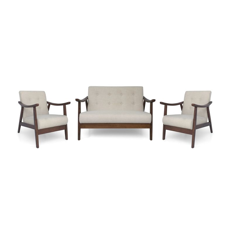 Girouard Mid-Century Modern Chat Set by Christopher Knight Home - Dark Gray