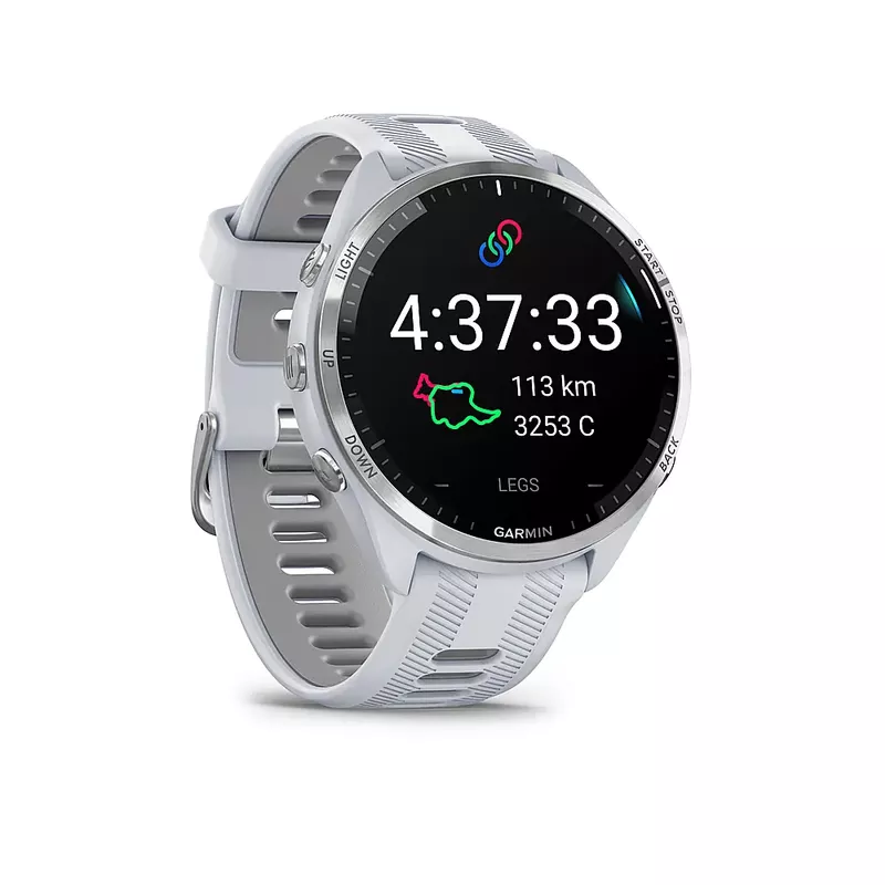 Garmin - Forerunner 965 GPS Smartwatch 47 mm Fiber-reinforced polymer - Titanium/Whitestone