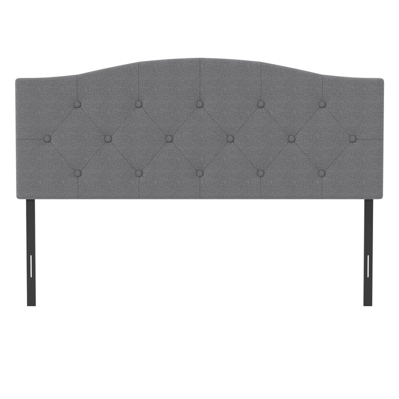 Living Essentials by Hillsdale Provence Upholstered Arch Adjustable Tufted Headboard - Glacier Gray - Queen
