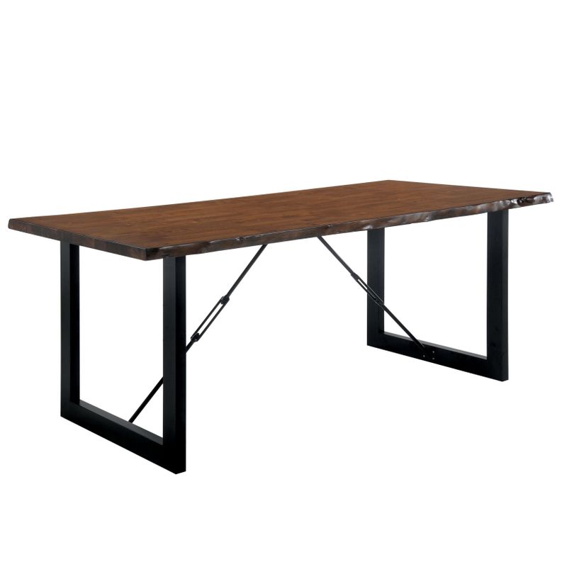 Furniture of America Terele Industrial Walnut 70-inch Dining Table - Walnut