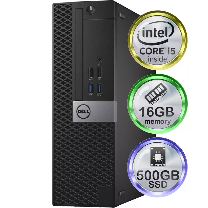 Dell Optiplex 7040 Desktop Computer, Intel i5-6500 (3.2), 16GB DDR4 RAM, 500GB SSD Solid State, Windows 10 Professional (Refurbished)