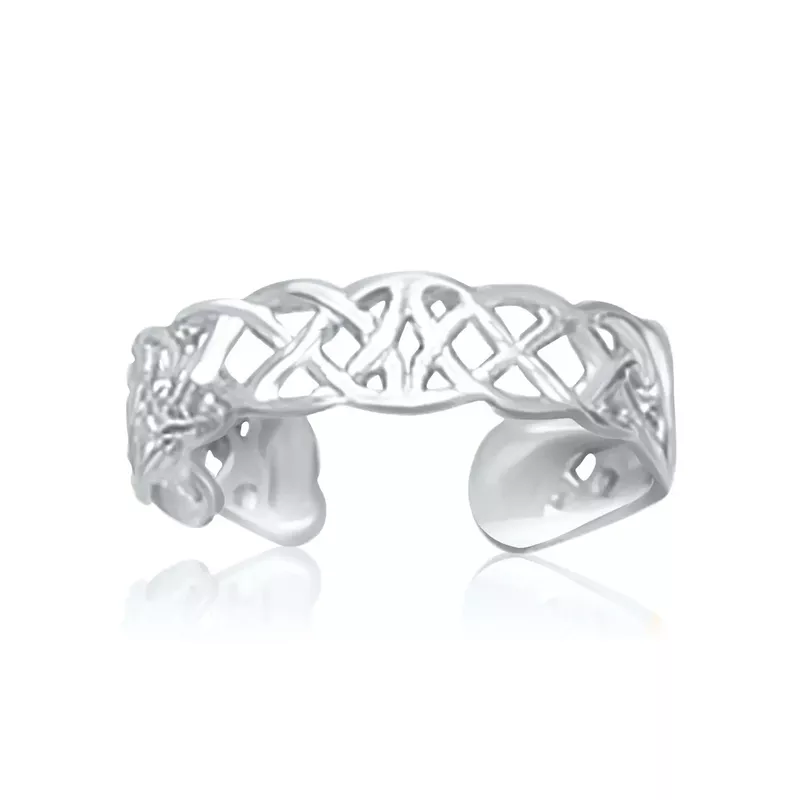 14k White Gold Toe Ring in a Celtic Knot Style