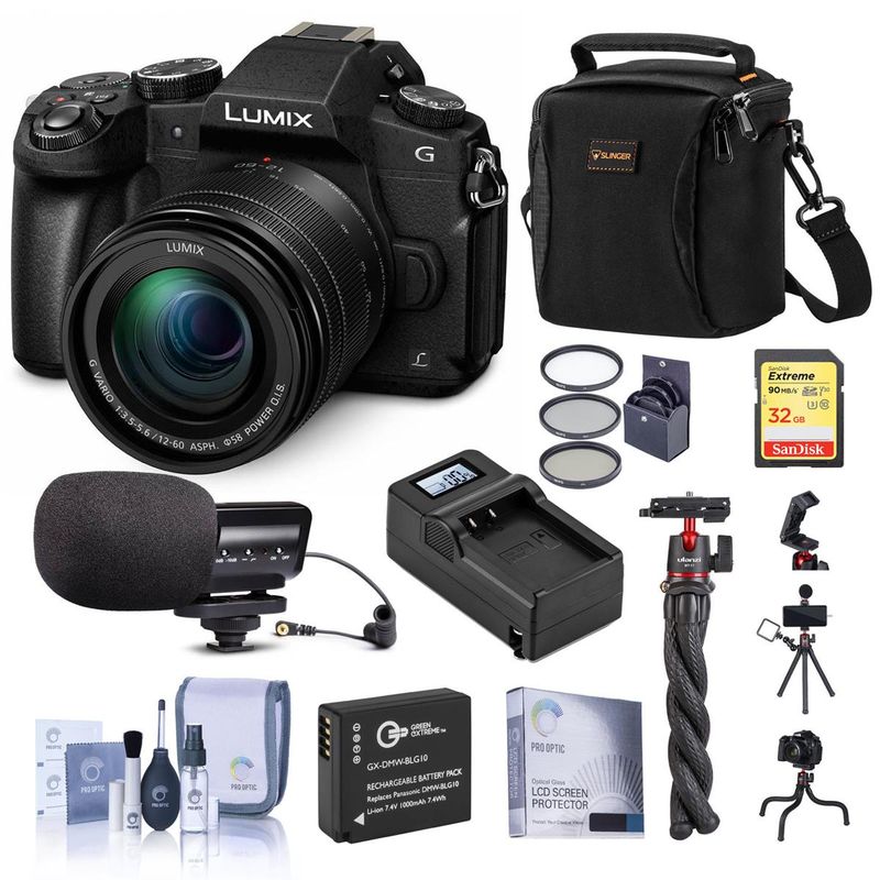 Panasonic Lumix DMC-G85 Mirrorless Camera with 12-60mm f/3.5-5.6 OIS Lens,Black- Bundle With Shoulder Bag, 32GB SDHC Card, Battery,...