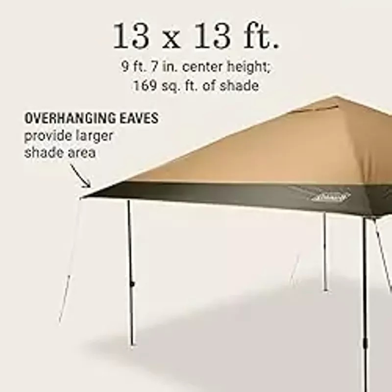 Coleman Oasis Pop-Up Canopy Tent with Wall Attachment, 10x10ft/13x13ft, Portable Shade Shelter with Easy Setup & Takedown, Great for Campsite, Park, Backyard, Tailgates, Beach, & More