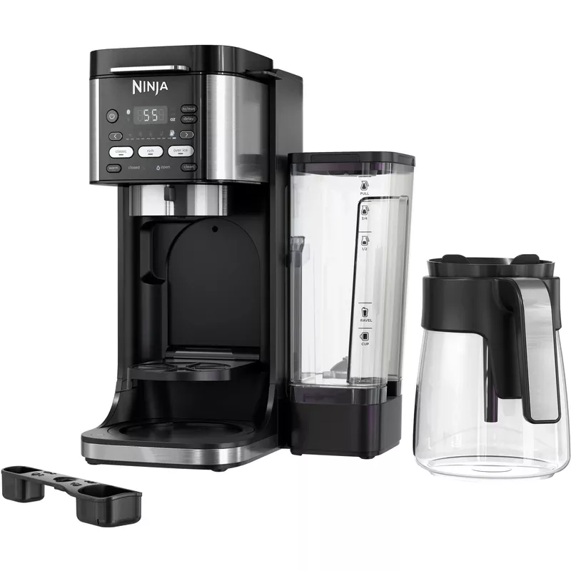 Ninja - DualBrew Hot & Iced Coffee Maker, Single-Serve, compatible with K-Cups & 12-Cup Drip Coffee Maker - Black/Stainless Steel