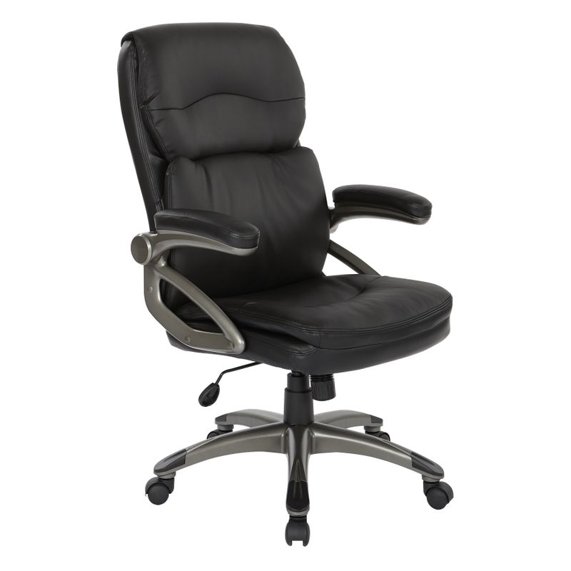 Executive High-Back  Bonded Leather Chair with Titanium Accents