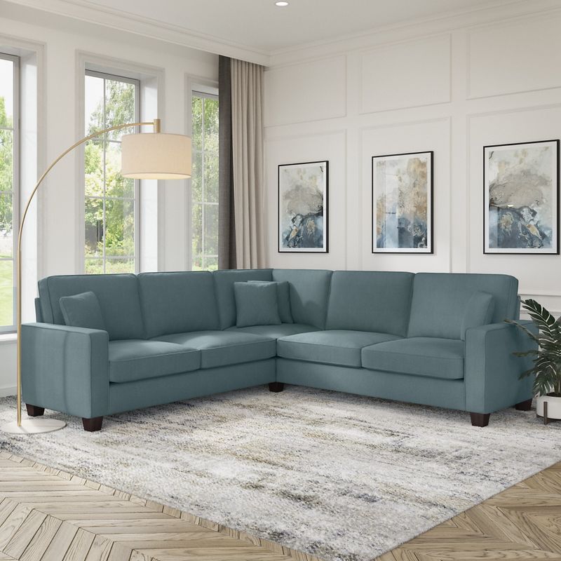 Stockton 98W L Shaped Sectional Couch by Bush Furniture - French Gray