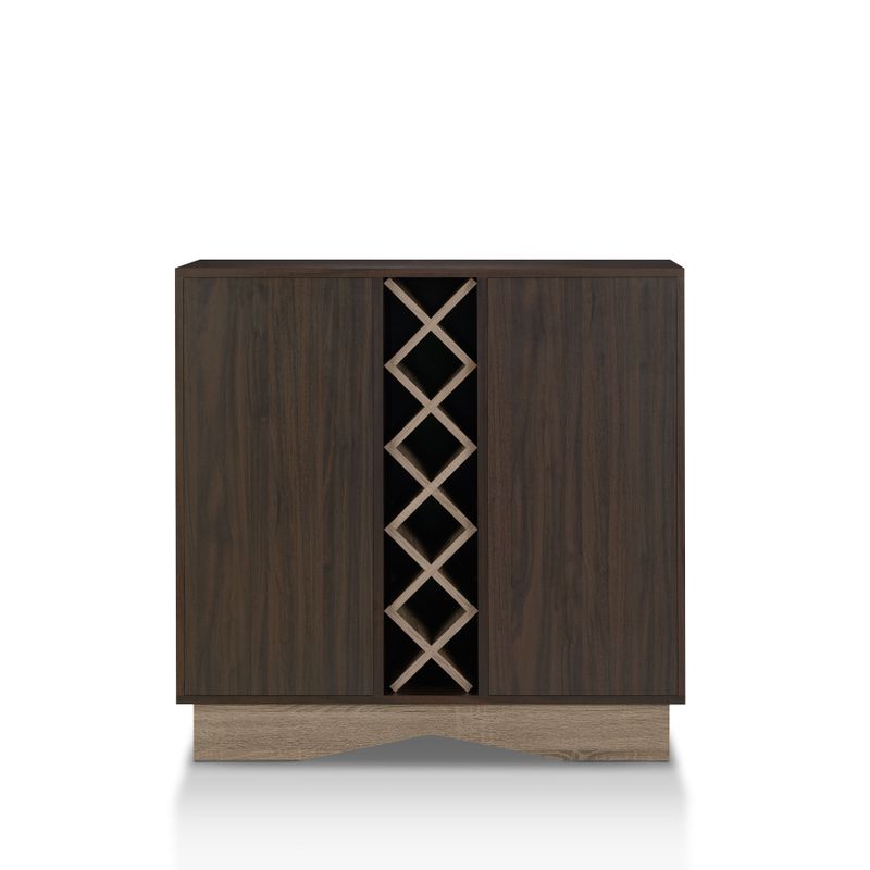 Furniture of America Lymu Contemporary Brown Wood Wine Cabinet - Wenge