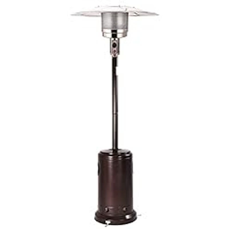 Elevon 48,000 BTU Outdoor Propane Patio Heater with Wheels, Commercial & Residential, Bronze