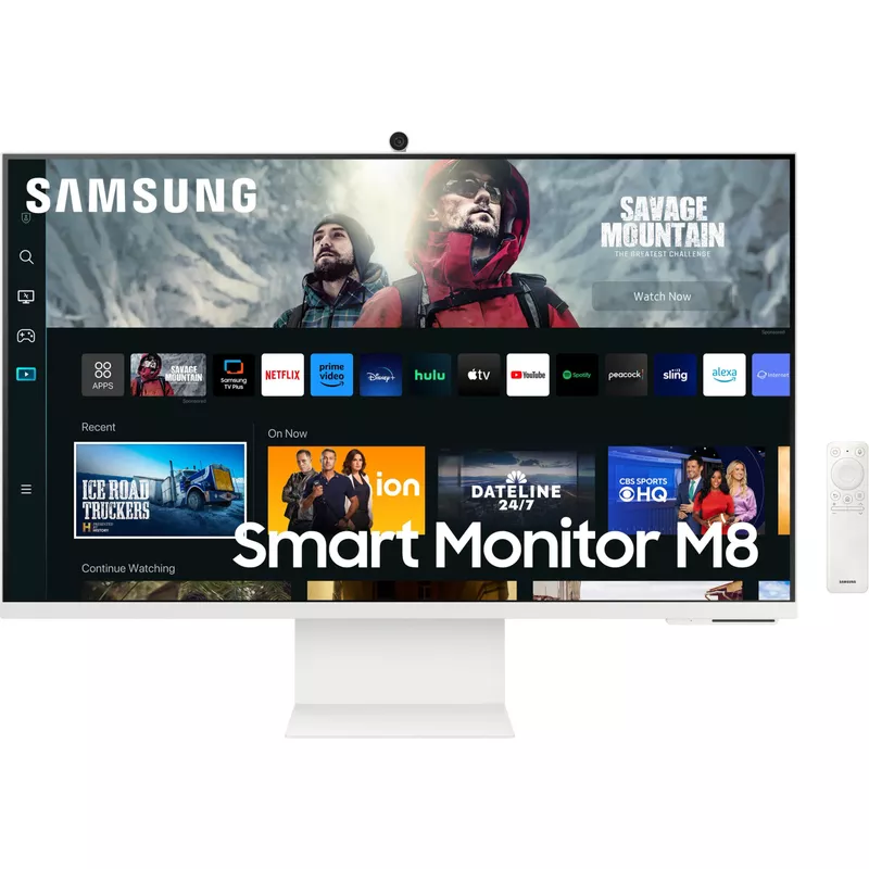 Samsung - M80C 32" Smart Tizen 4K UHD Monitor with Streaming TV, SlimFit Camera, HDR10, Built-in Speakers - Warm White