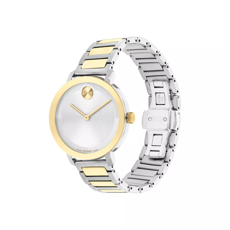 Movado - Ladies' Bold Evolution 2.0 Two-Tone Stainless Steel Watch Silver Dial