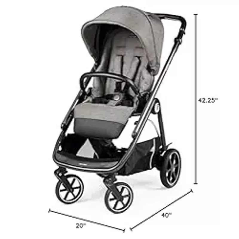 Peg Perego Veloce - Compact Full Featured Lightweight Stroller - Compatible with All Primo Viaggio 4-35 Infant Car Seats - Made in Italy - City Grey (Grey)