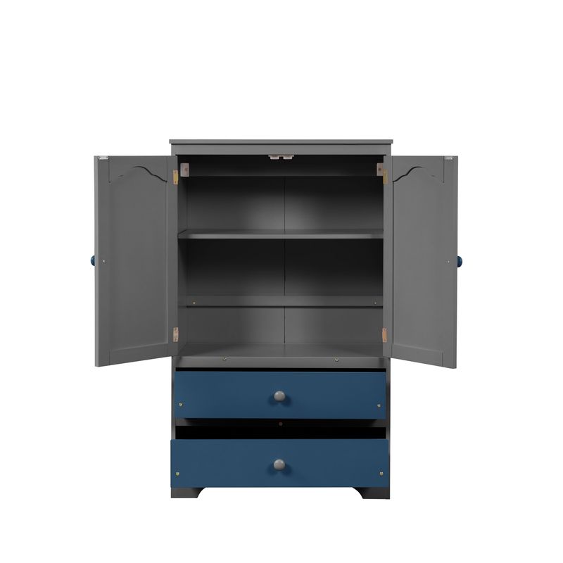 Nestfair Storage Armoire with 2 Drawers - Grey