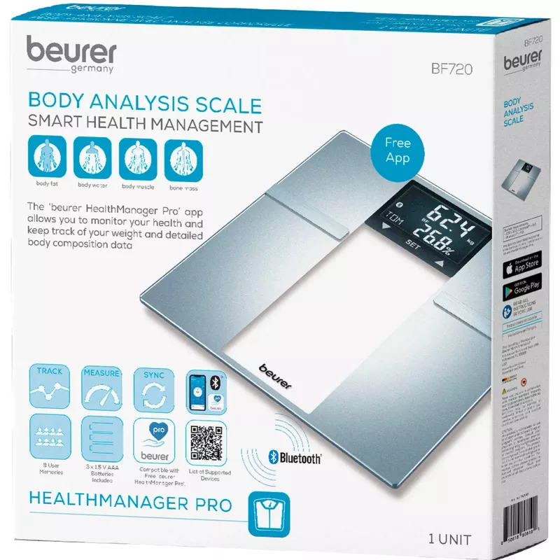 Beurer - Bluetooth Digital Body Weight Scale - Silver