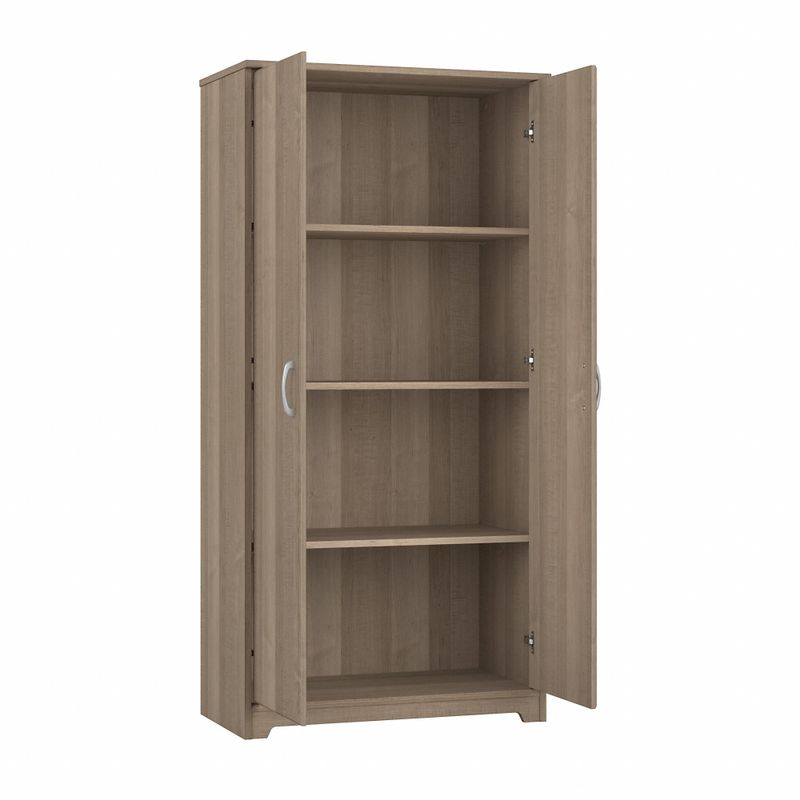 Cabot Tall Storage Cabinet with Doors by Bush Furniture - Modern Gray