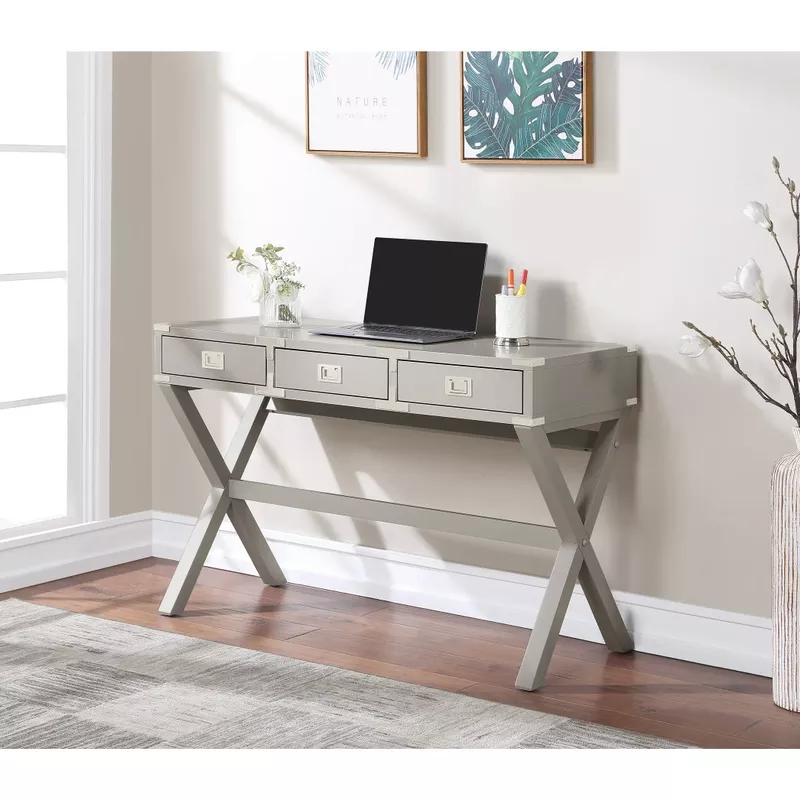 OSP Home Furnishings - Wellington 46" Desk with Power - Grey