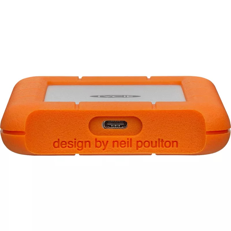 LaCie - Rugged 2TB External USB-C, USB 3.1 Gen 1 Portable Hard Drive - Orange/Silver