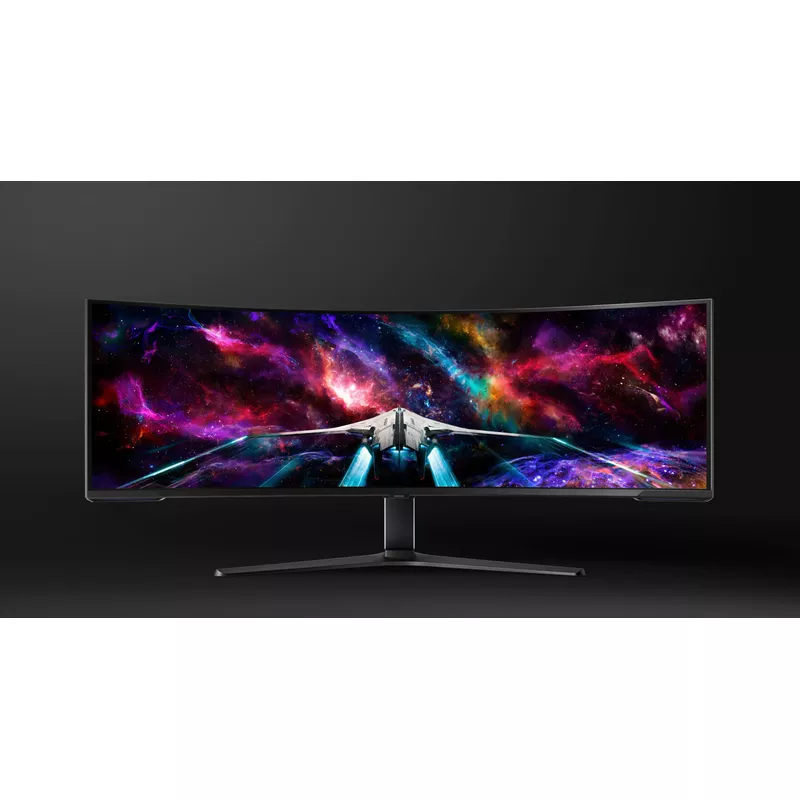 Samsung - 57" Odyssey Neo G9 Dual 4K UHD Quantum Mini-LED 240Hz 1ms HDR 1000 Curved Gaming Monitor (HDMI 2.1, DP 2.1, USB 3.0) - Black