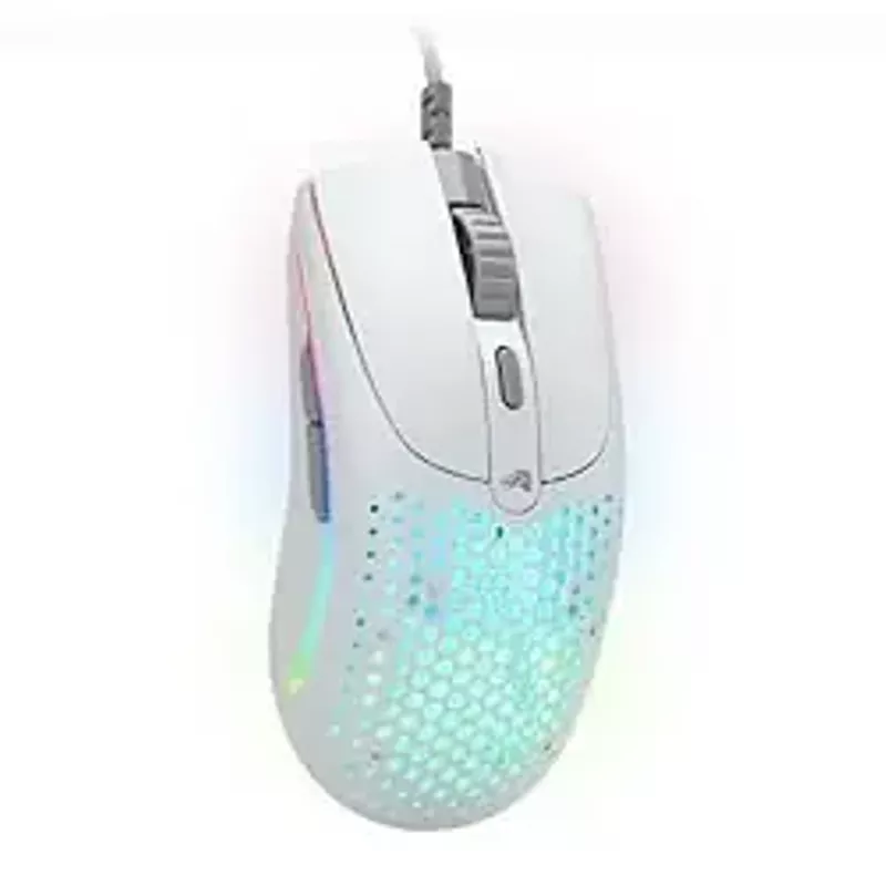 Glorious Gaming Model O 2 Wired Gaming Mouse - 59g Ultralight, FPS, 26,000 DPI, Motion Sync, 80M Click Rated Switches, 6 Programmable Buttons, Ambidextrous, RGB, PTFE Feet - White