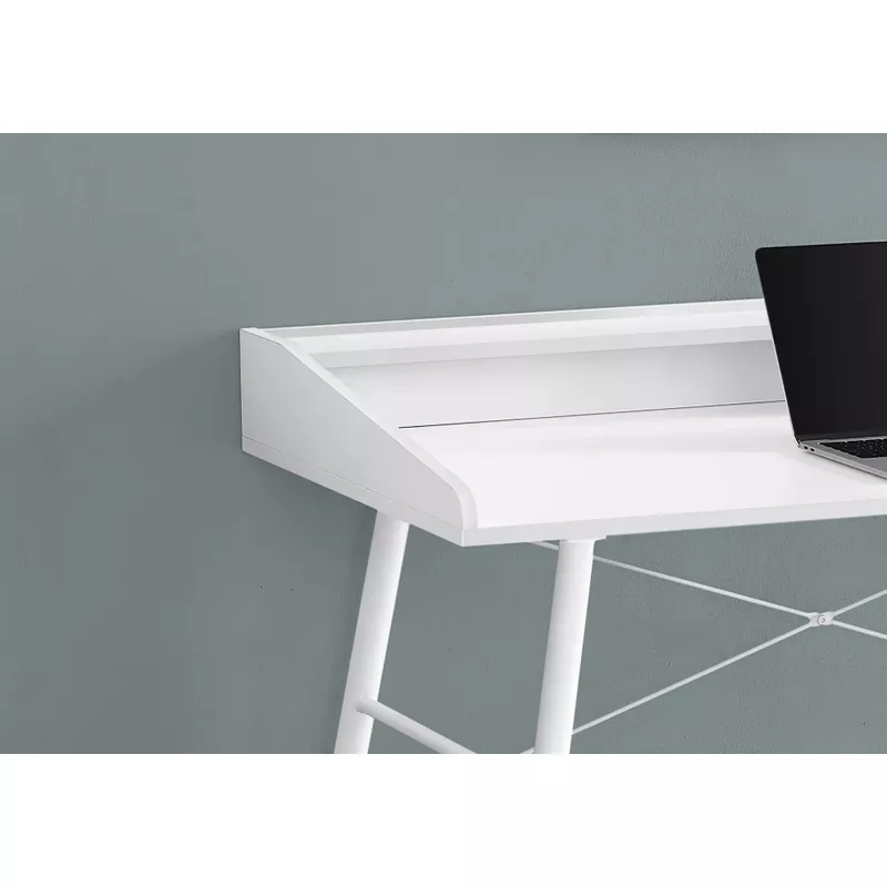 Computer Desk/ Home Office/ Laptop/ Storage Shelves/ 48"L/ Work/ Metal/ Laminate/ White/ Contemporary/ Modern