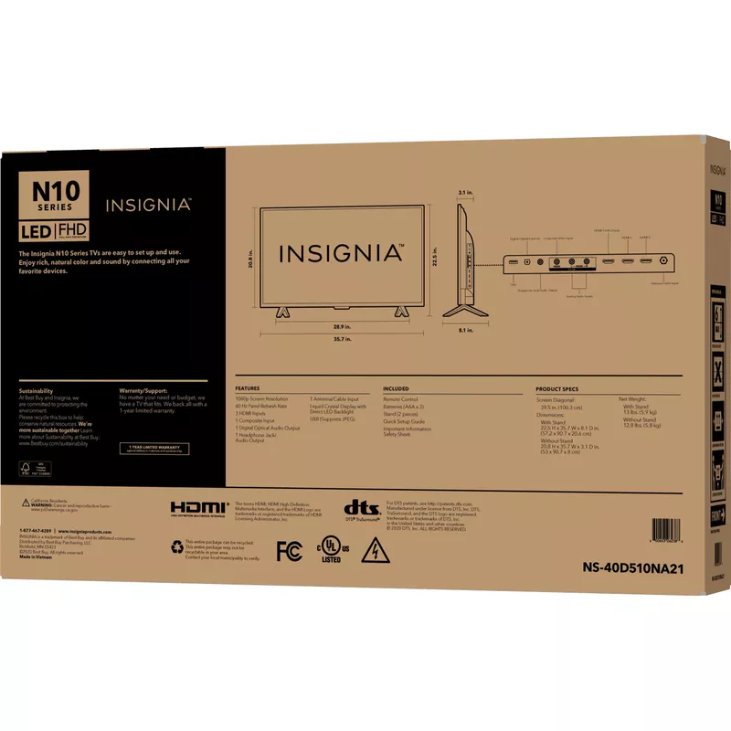 Insignia™ - 40" Class N10 Series LED Full HD TV