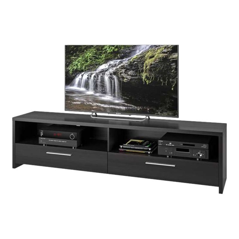Fernbrook TV Stand in Black Faux Wood Grain Finish for TVs up to 85"