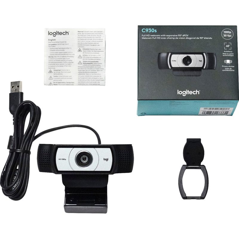 Alt View Zoom 18. Logitech - C930s Pro HD 1080 Webcam for Laptops with Ultra Wide Angle - Black