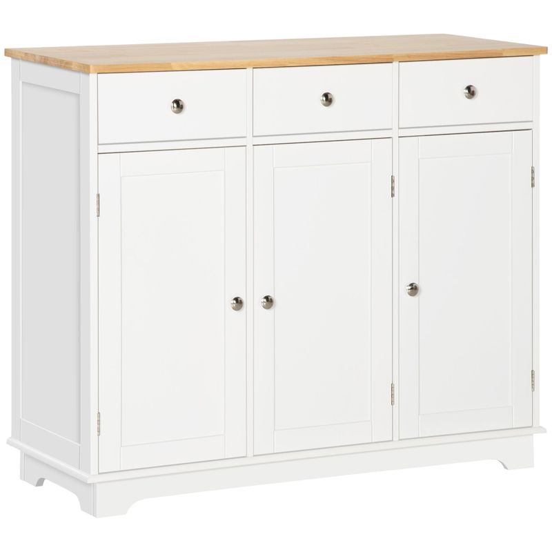 HOMCOM Modern Sideboard, Buffet Cabinet with Adjustable Shelves, Grey - Grey