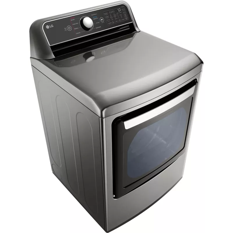 LG - 7.3 Cu. Ft. Smart Electric Dryer with EasyLoad Door - Graphite Steel