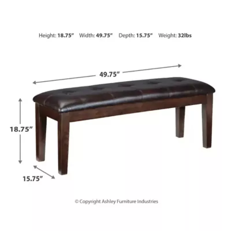 Dark Brown Haddigan Large Upholstered Dining Room Bench