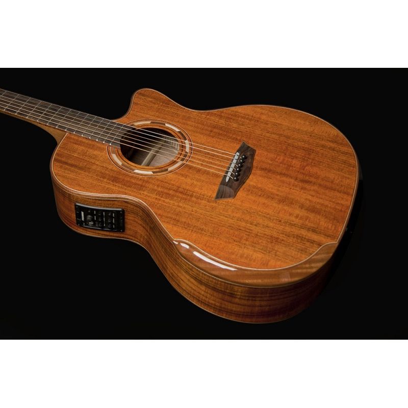 Washburn WCG55CE Comfort Deluxe 55 Series Grand Auditorium Cutaway Acoustic Electic Guitar. Koa