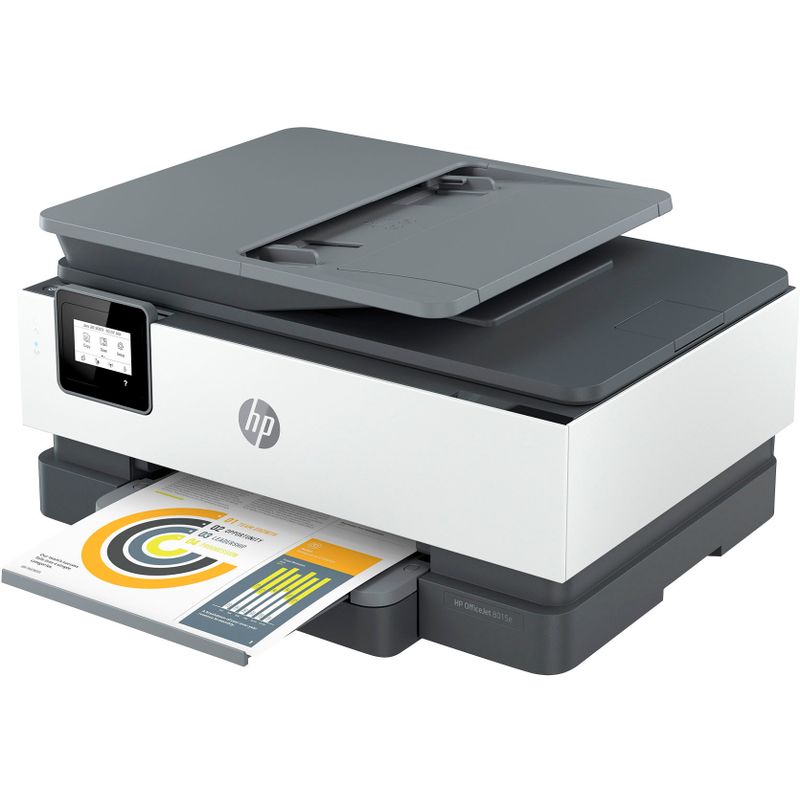 Angle Zoom. HP - OfficeJet 8015e Wireless All-In-One Inkjet Printer with 6 months of Instant Ink Included with HP+ - White