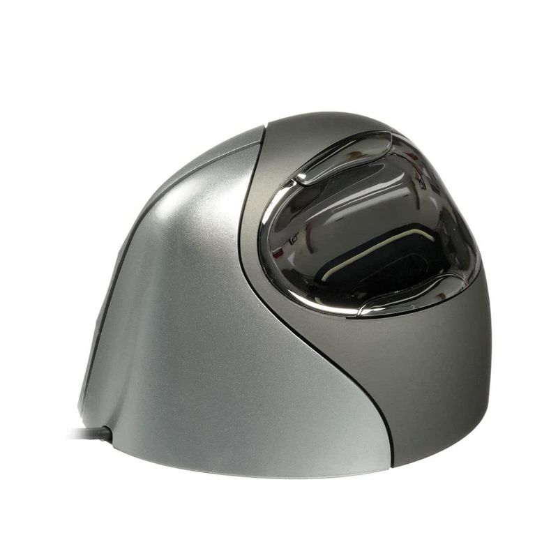 Evoluent VerticalMouse 4 Ergonomic Wired Mouse, Large, Silver/Gray